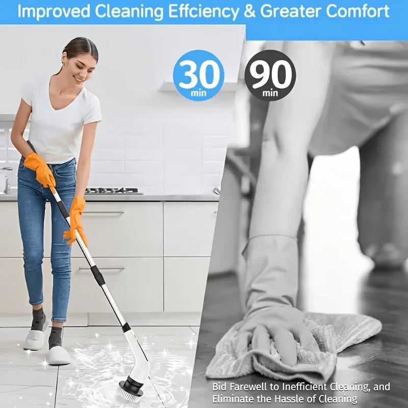 Extendable Cordless Electric Spin Scrubber